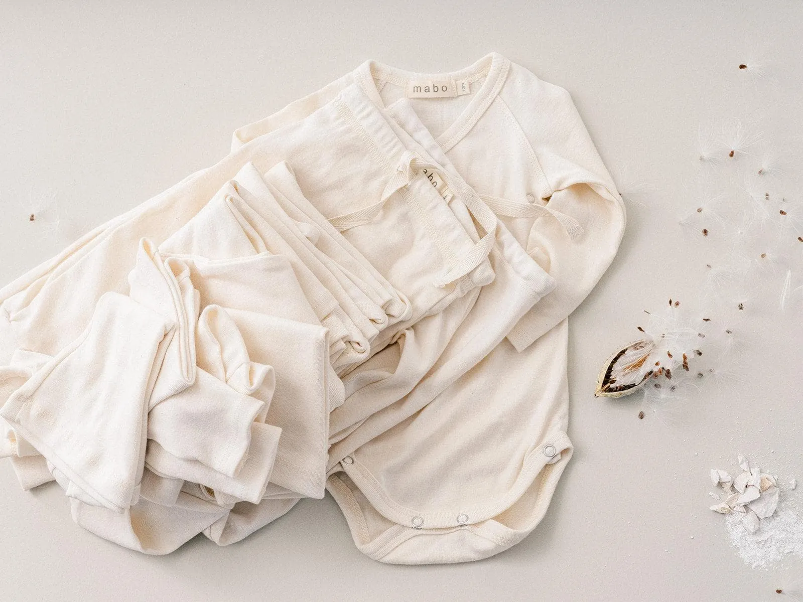 organic cotton wrap onesie - natural