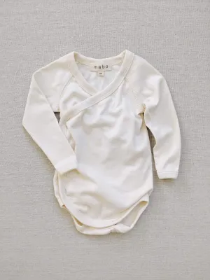 organic cotton wrap onesie - natural