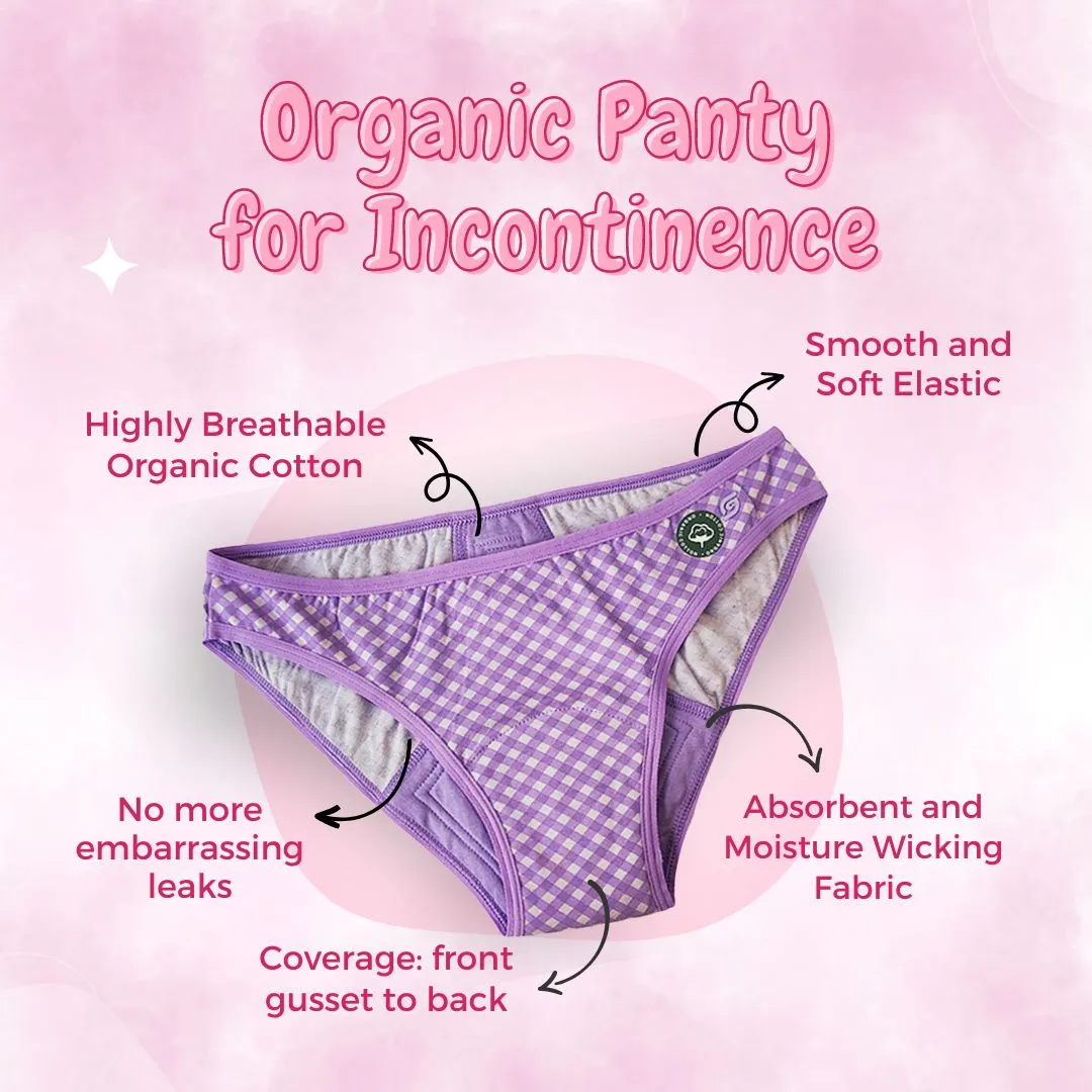 Organic incontinence  panty (bikini) (1 pc)