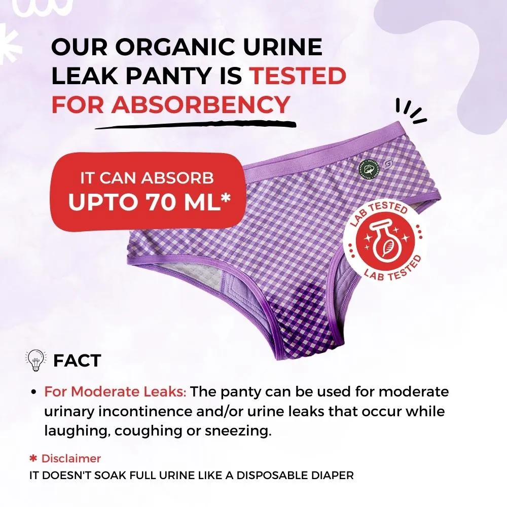 Organic incontinence  panty (bikini) (1 pc)