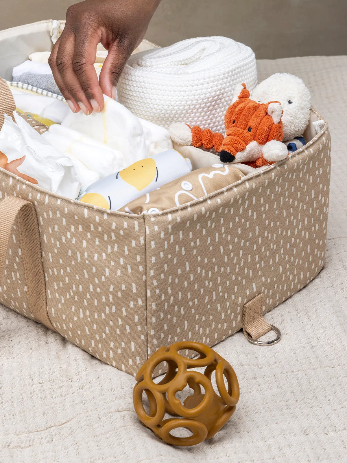 Organic Nappy Caddy Seashell