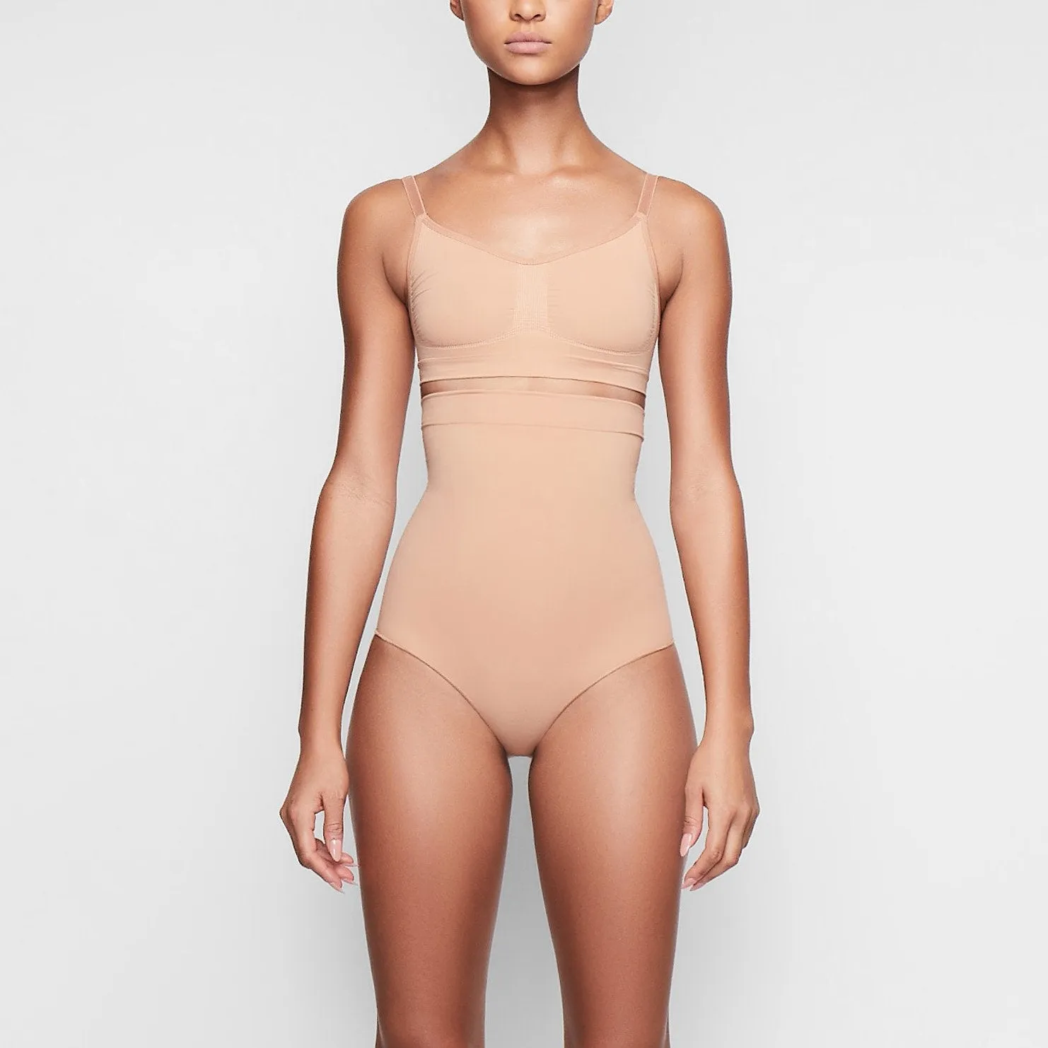 SCULPTING HIGH WAIST BRIEF | OCHRE