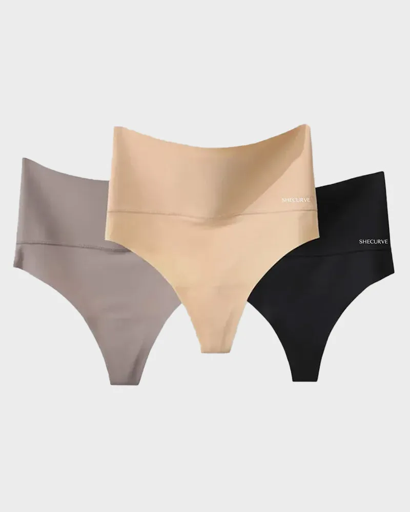 SheCurve® 3-Pack High-Rise Seamless Thong Panty