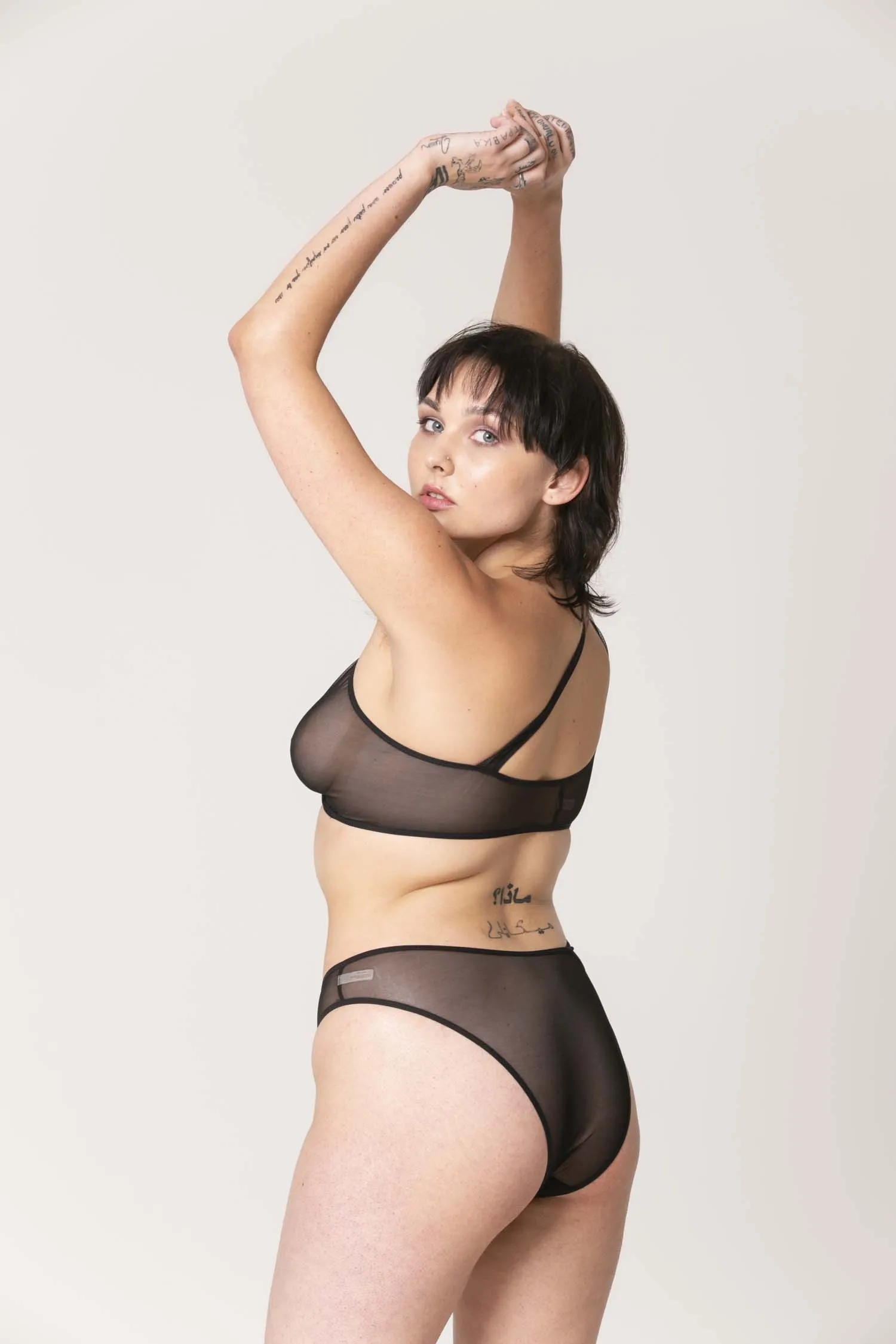 SPIRAL UNDIES / MID RISE / BLACK