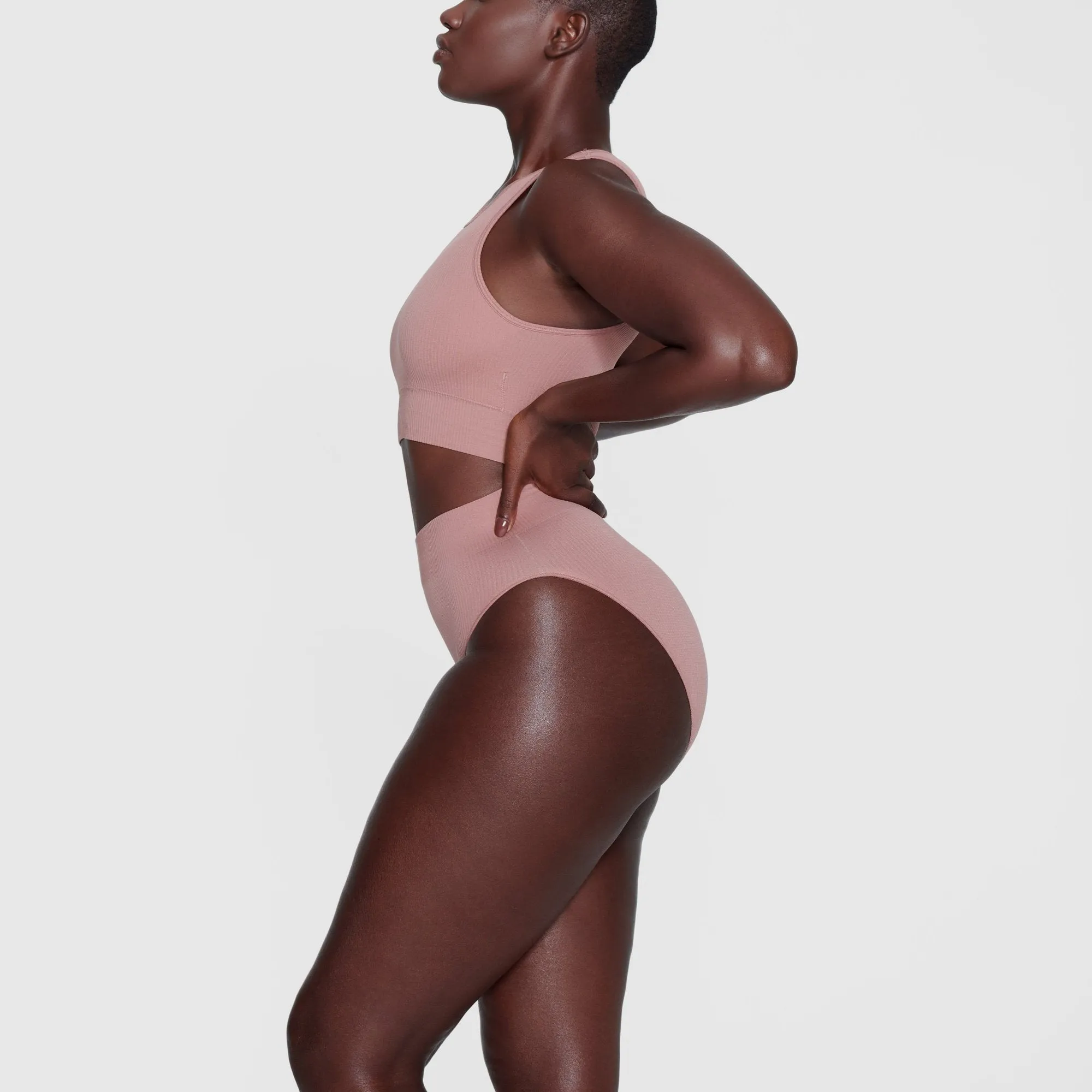 STRETCH RIB BRIEF | ROSE CLAY