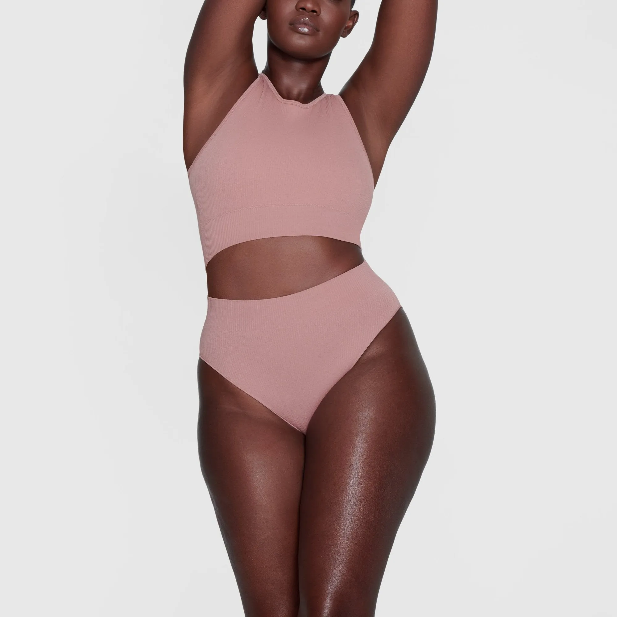 STRETCH RIB BRIEF | ROSE CLAY