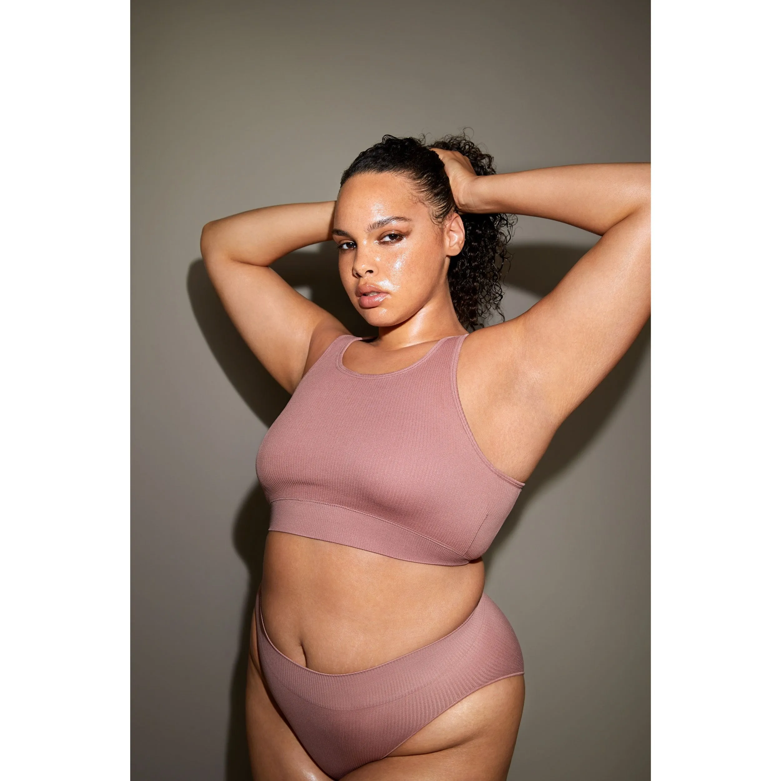 STRETCH RIB BRIEF | ROSE CLAY