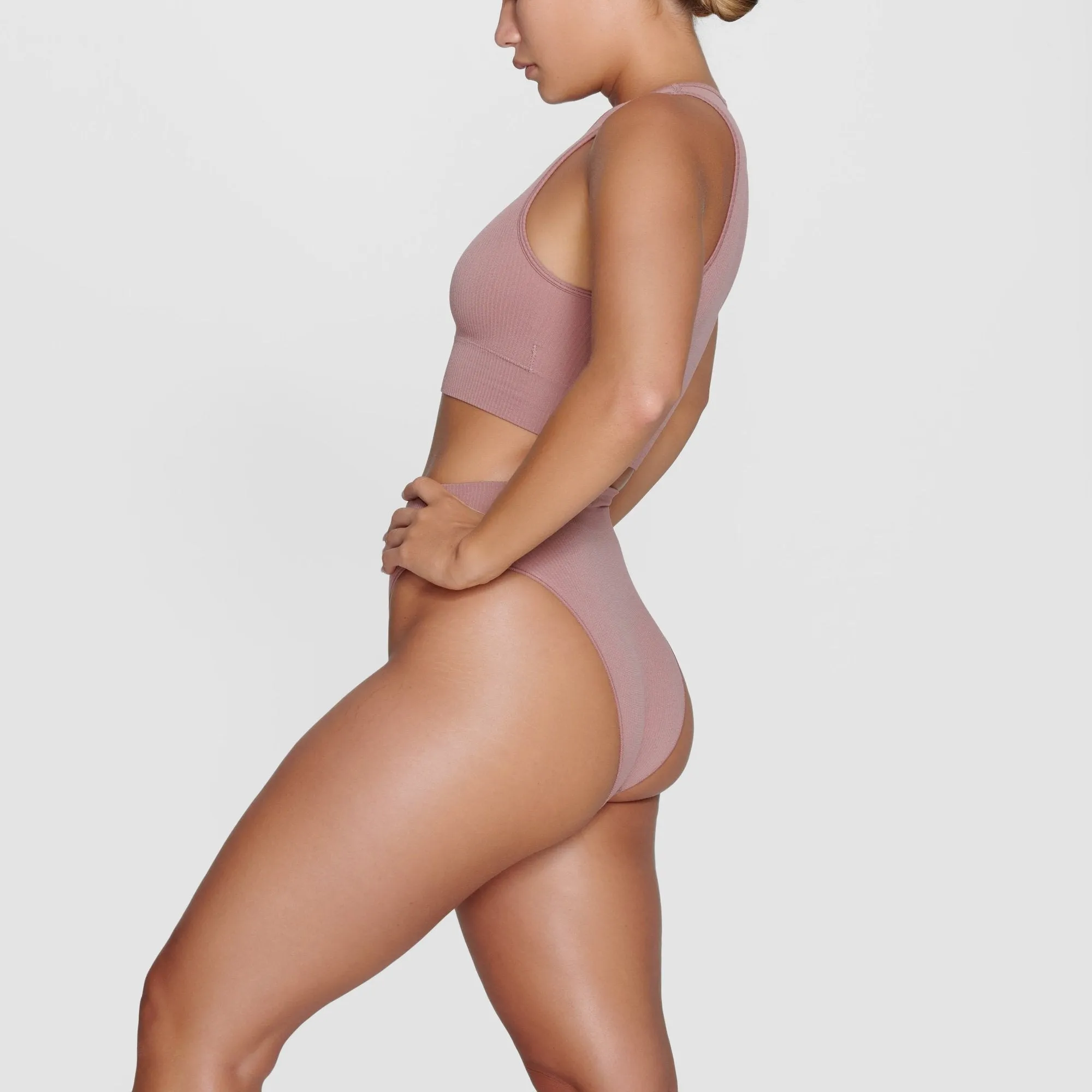 STRETCH RIB BRIEF | ROSE CLAY