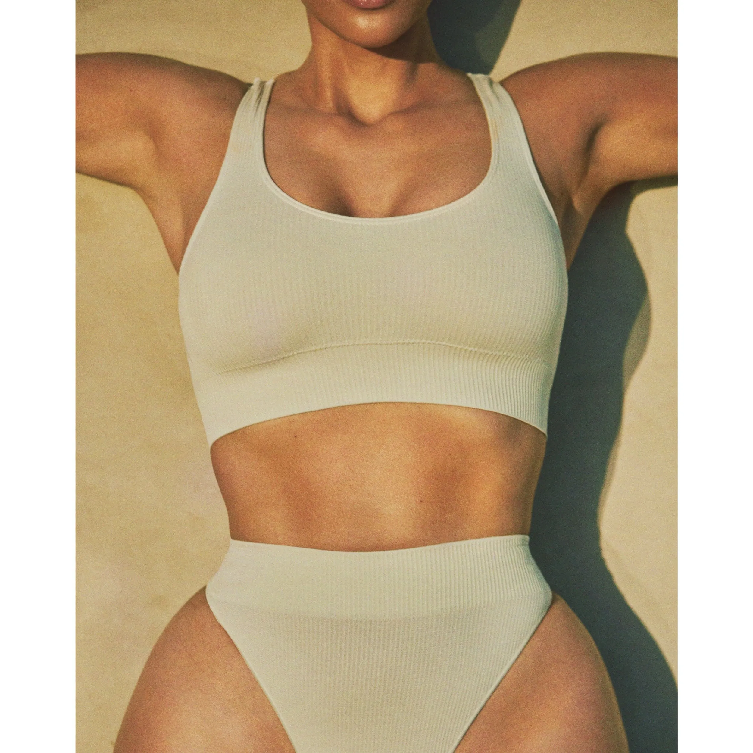 STRETCH RIB THONG | BONE