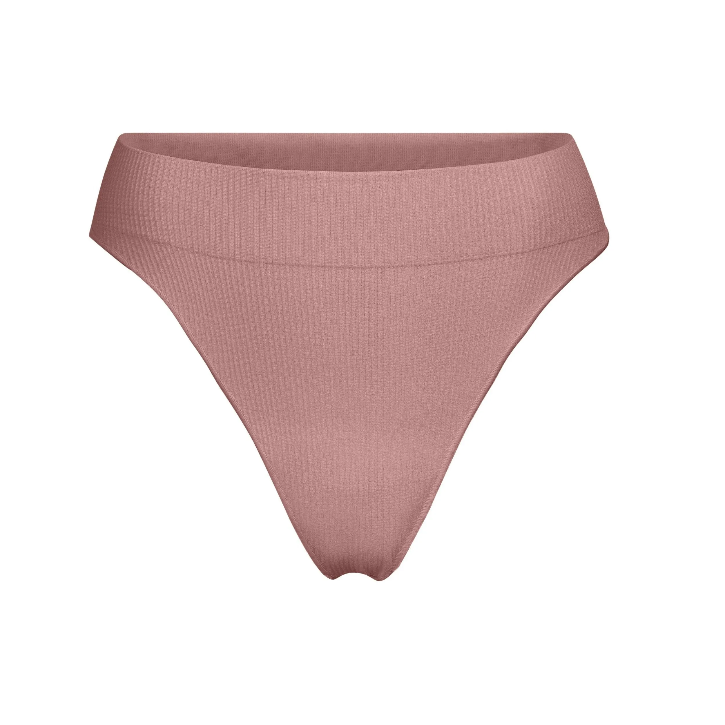 STRETCH RIB THONG | ROSE CLAY