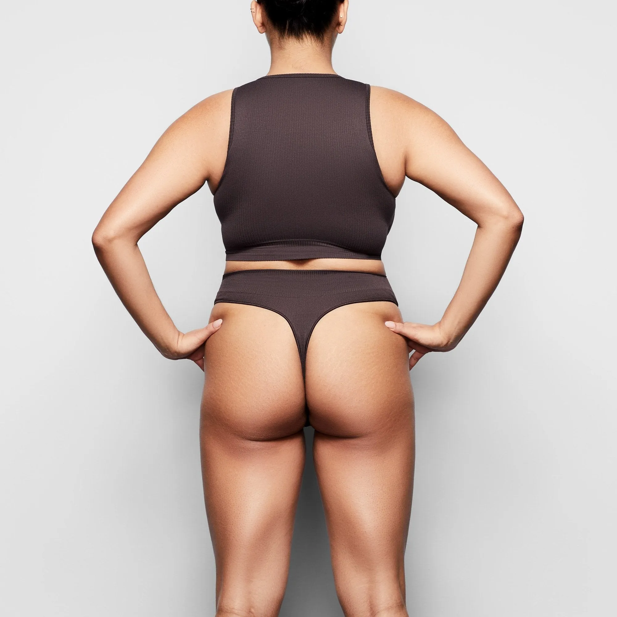 STRETCH RIB THONG | SOOT