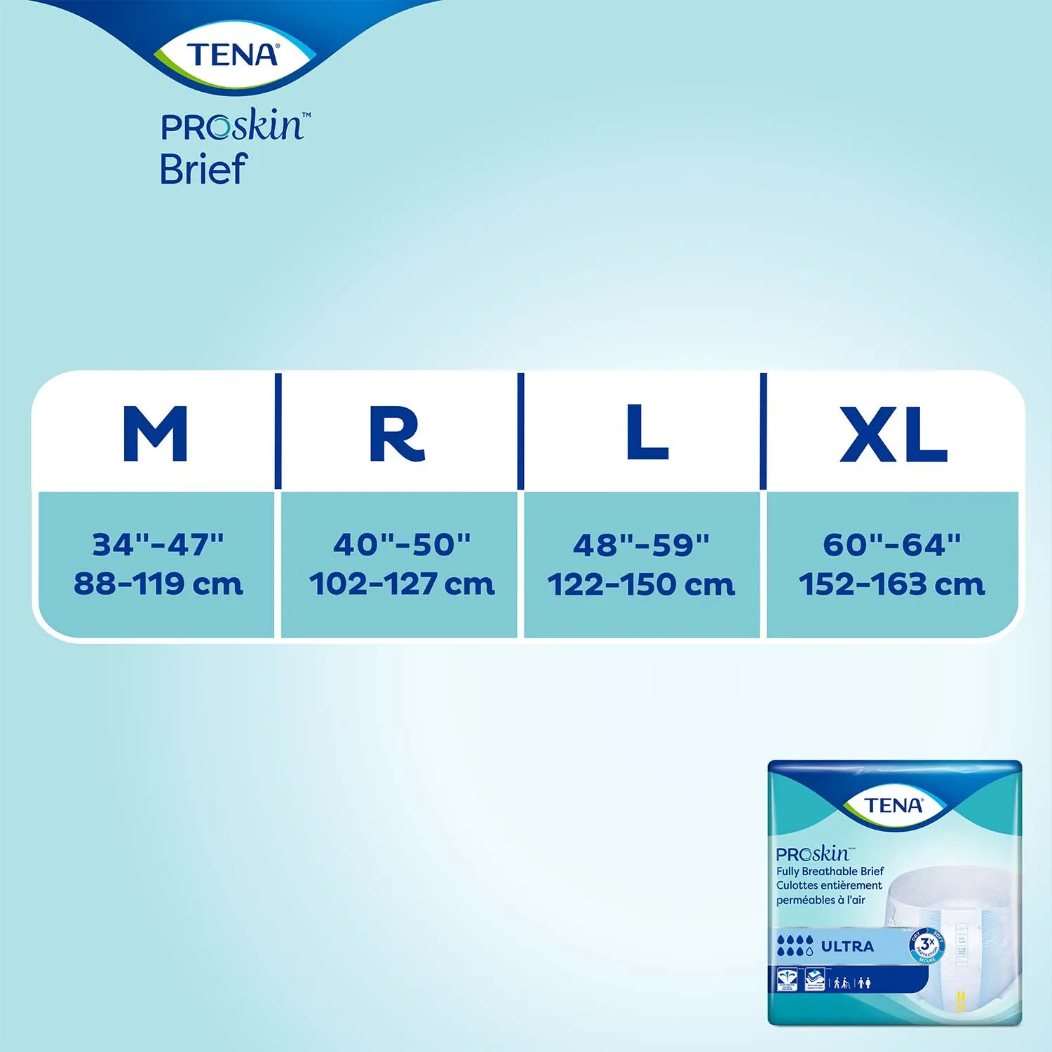 TENA ProSkin Ultra Incontinence Brief 48"- 59", Heavy Absorbency, Unisex, Large