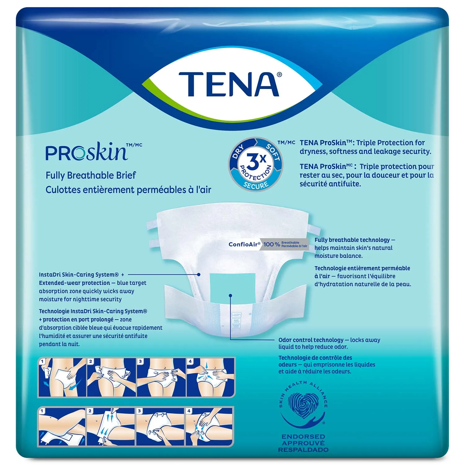 TENA ProSkin Ultra Incontinence Brief 48"- 59", Heavy Absorbency, Unisex, Large