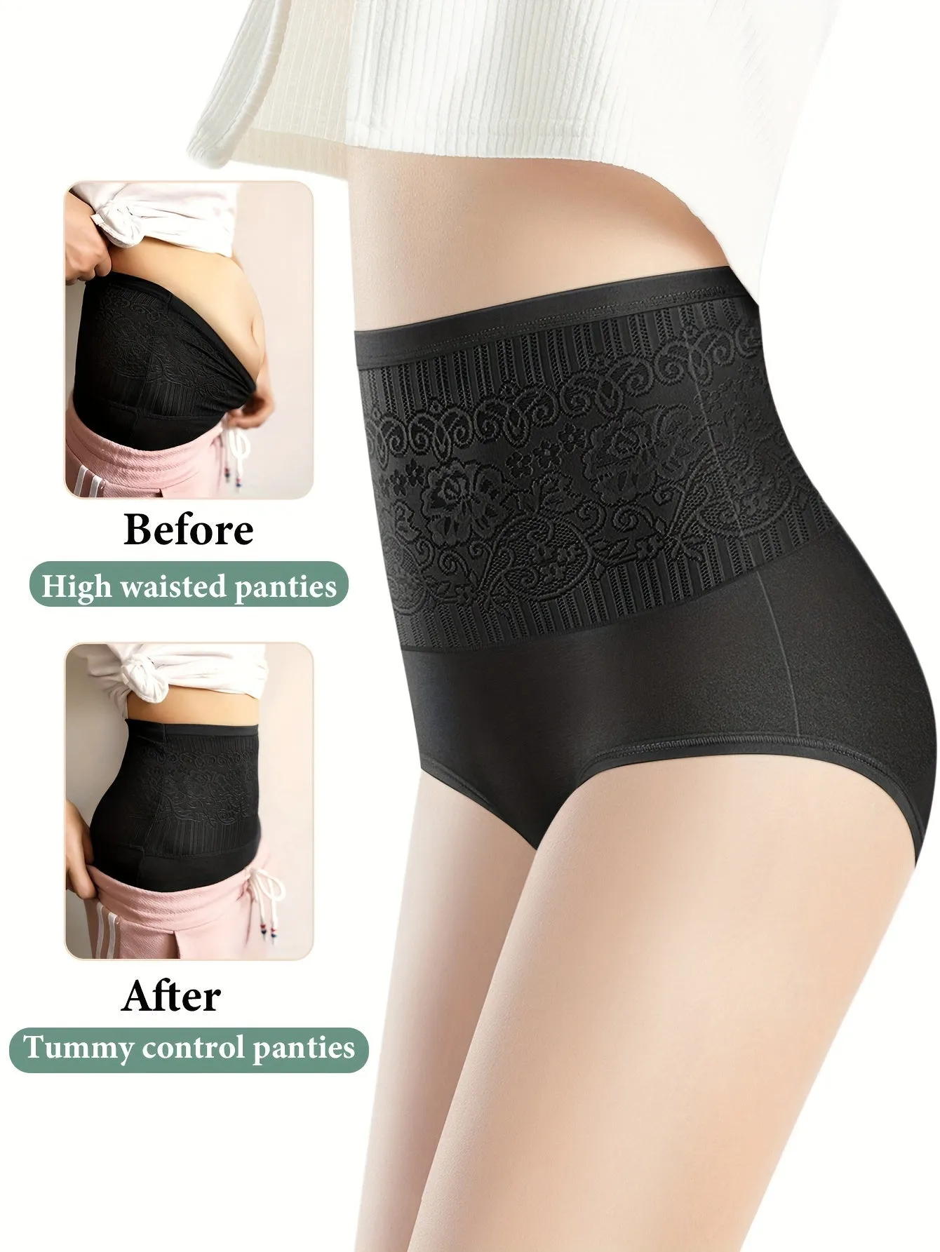 UltraComfortable Jacquard Tummy Control Panties 4Pack