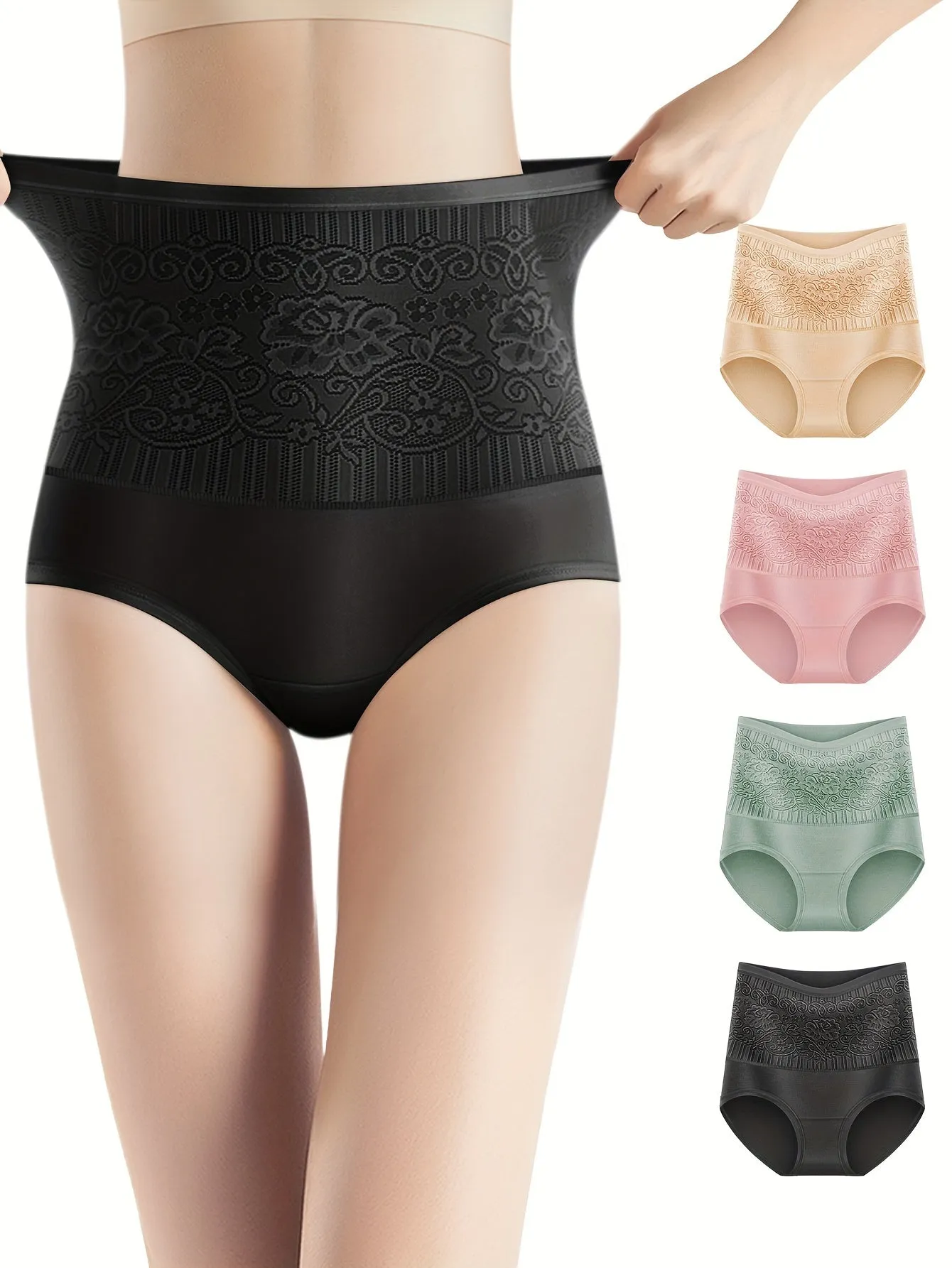 UltraComfortable Jacquard Tummy Control Panties 4Pack