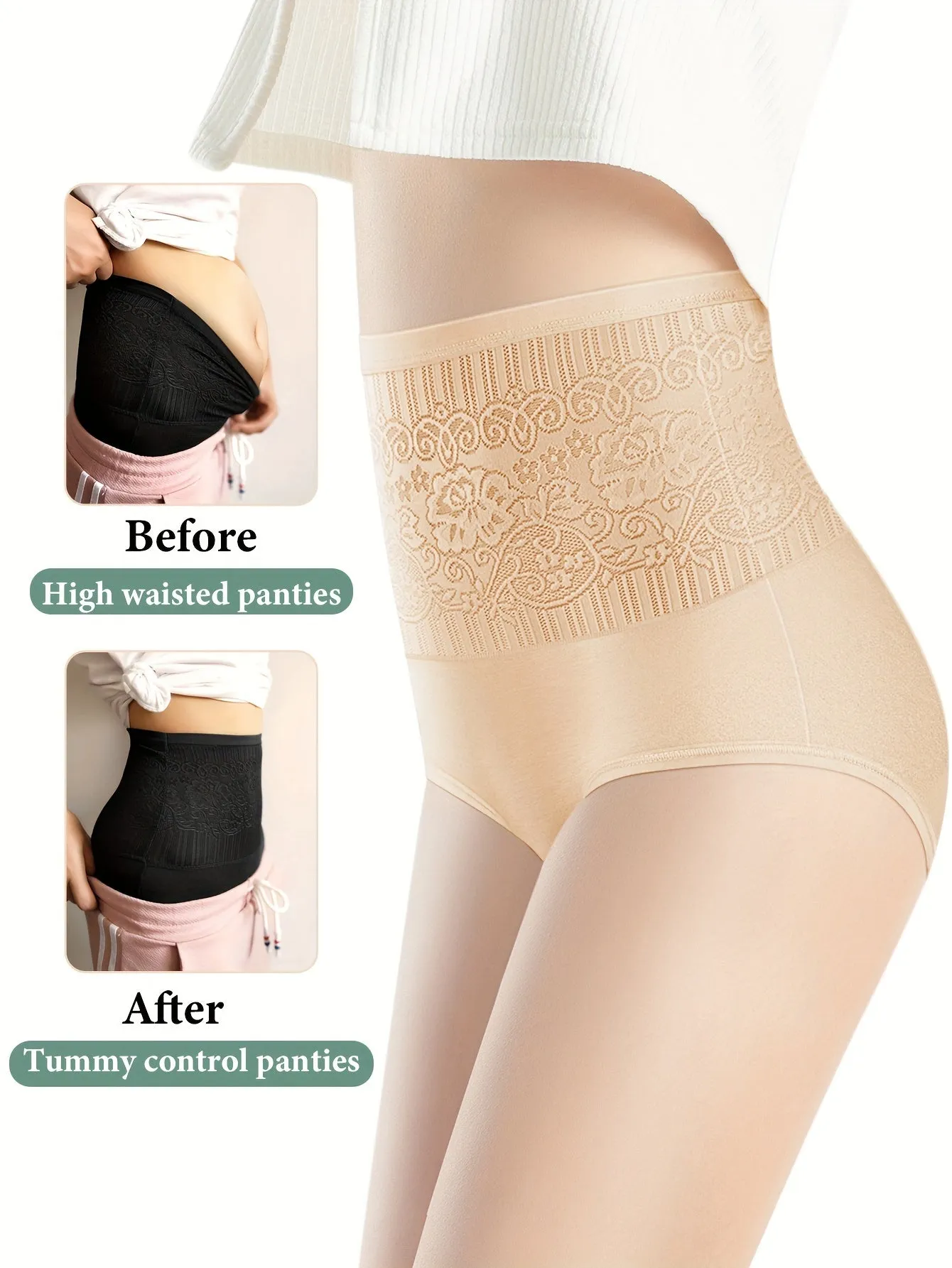 UltraComfortable Jacquard Tummy Control Panties 4Pack