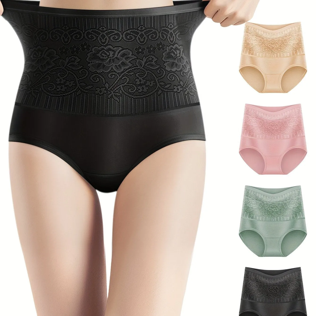 UltraComfortable Jacquard Tummy Control Panties 4Pack