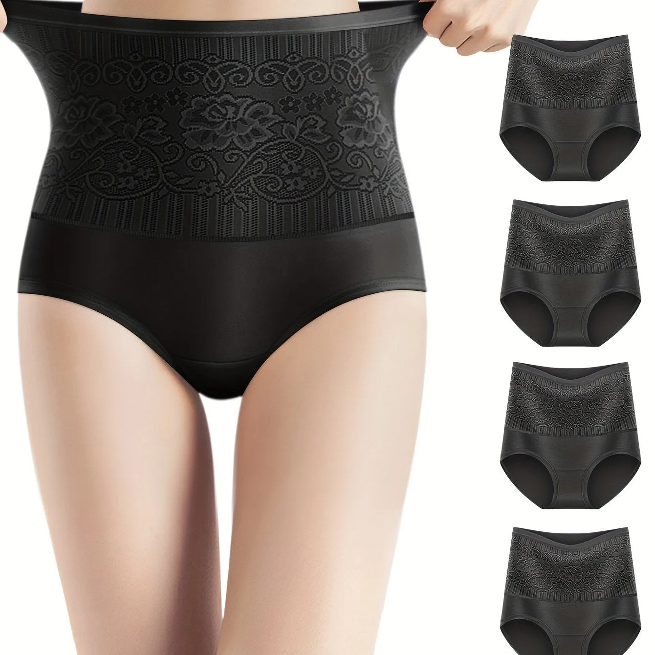 UltraComfortable Jacquard Tummy Control Panties 4Pack