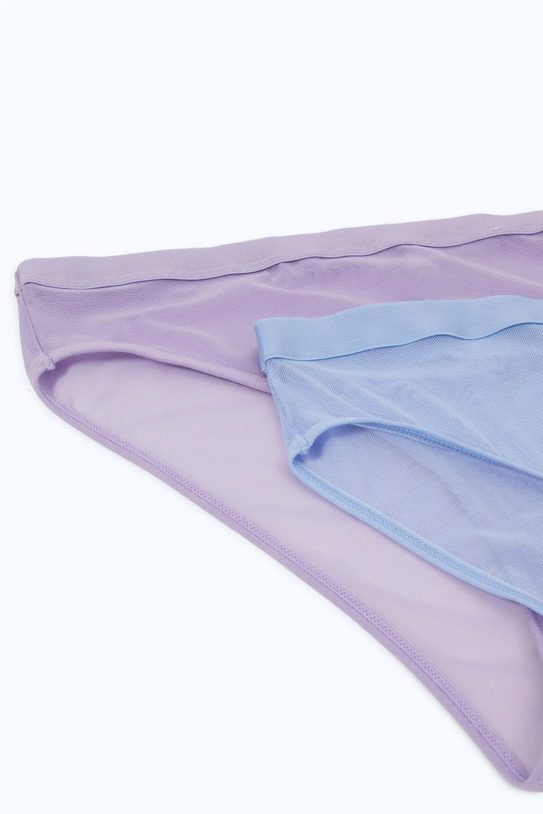 Women Lilac And Blue High Leg Briefs Set (Pack Of 2)