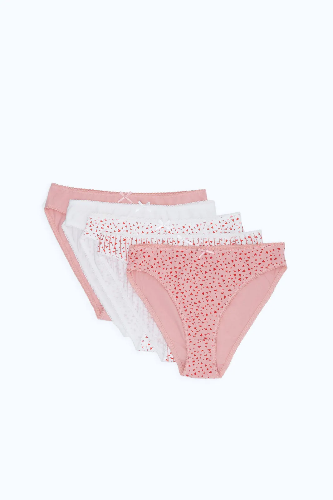 Women White And Pink High-Leg Brief Set (Pack of 5)