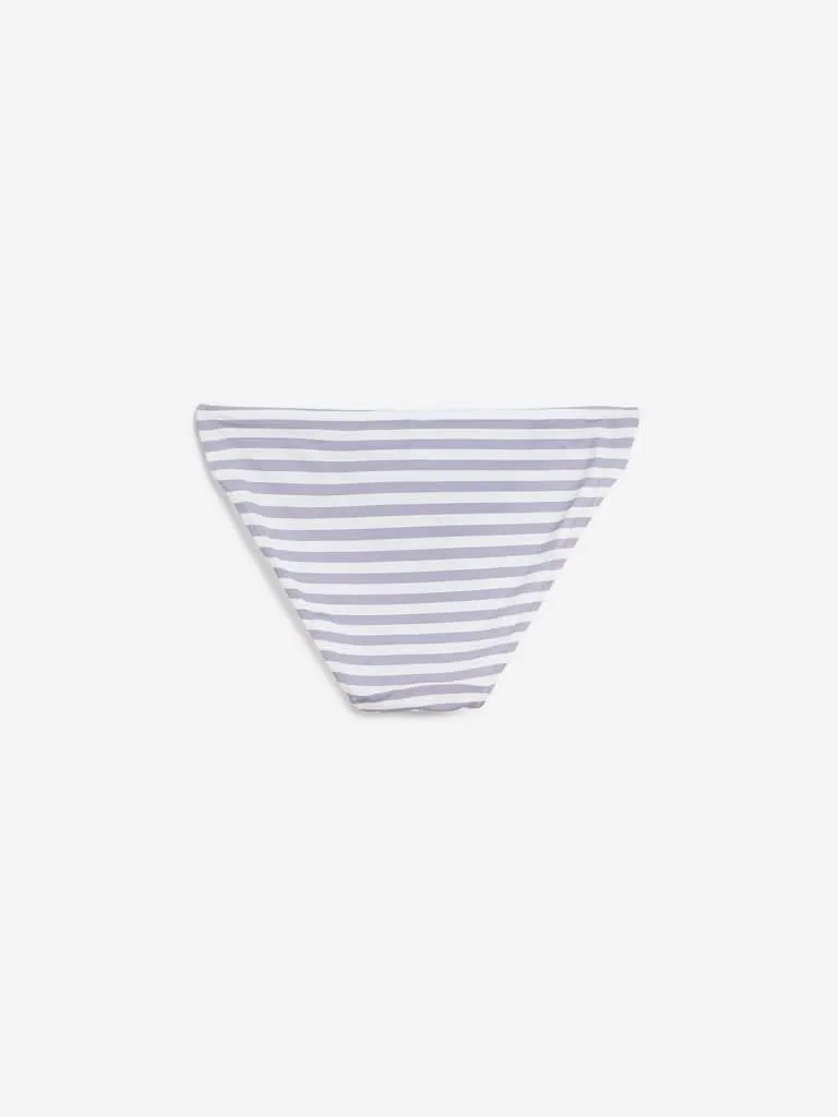 Wunderlove Off White Striped High-Leg Briefs